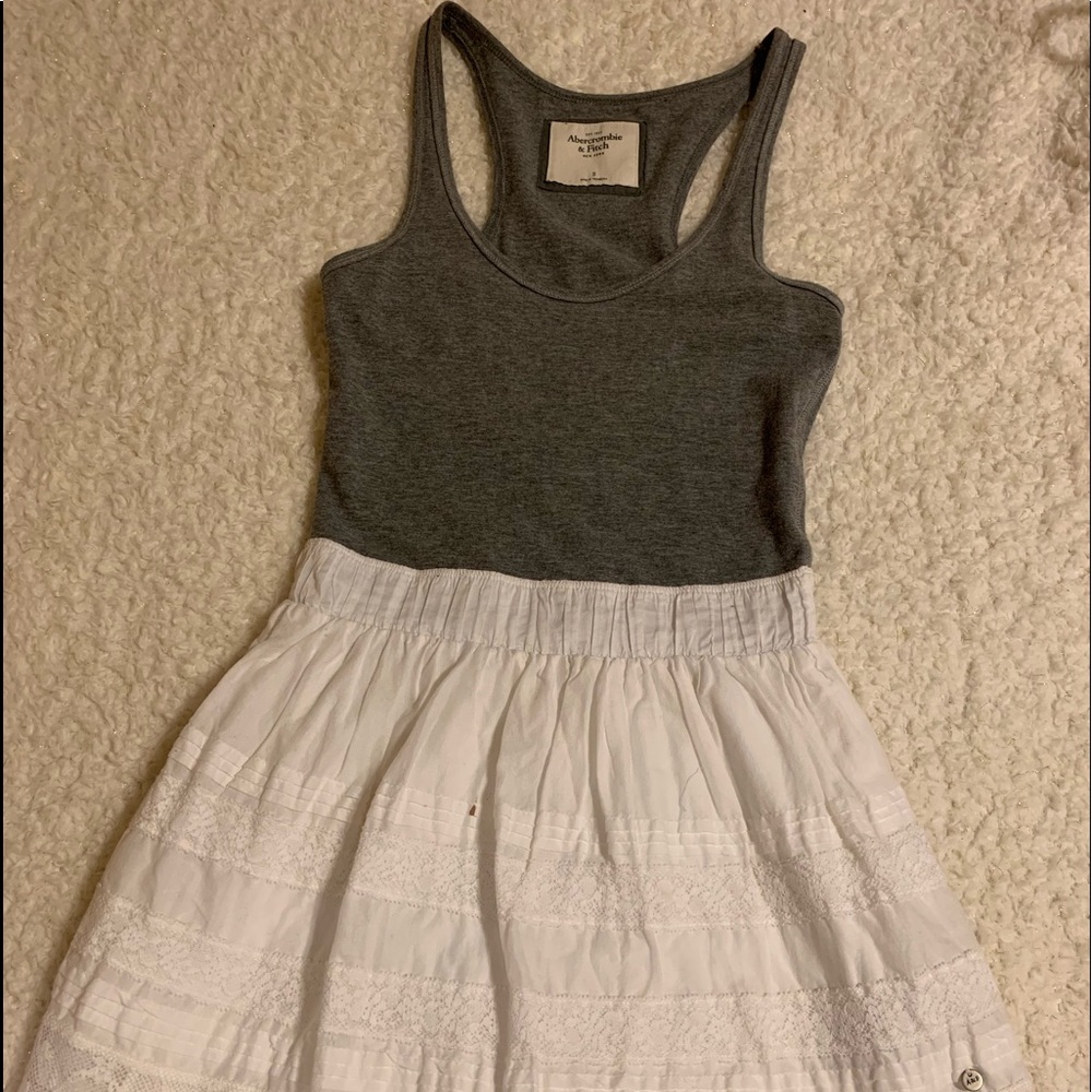 Gray and White A&F Dress
